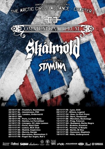 Poster von der Veranstaltung Omnium Gatherum, Skalmöld & Stam1na @ Gaskessel, Bern