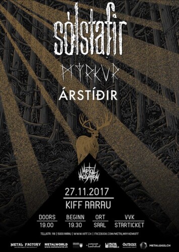 Poster von der Veranstaltung Sólstafir, Myrkur & Árstíðir @ KIFF, Aarau