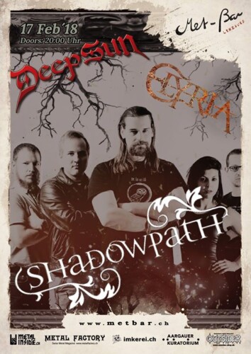 Poster von der Veranstaltung Shadowpath, Deep Sun & Elyria @ Met-Bar, Lenzburg