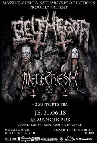 Poster von der Veranstaltung Belphegor, Melechesh & De Profundis @ Manoir Pub, Saint-Maurice