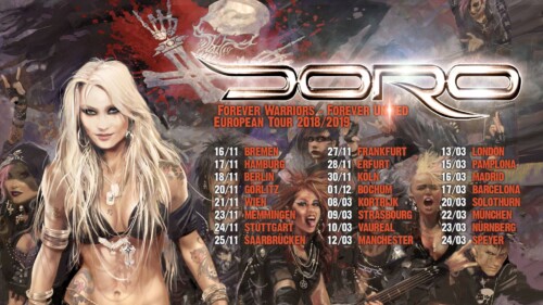 Poster von der Veranstaltung DORO - Forever Warriors - Forever United EUROPEAN TOUR 2018/2019 @ Kofmehl, Solothurn