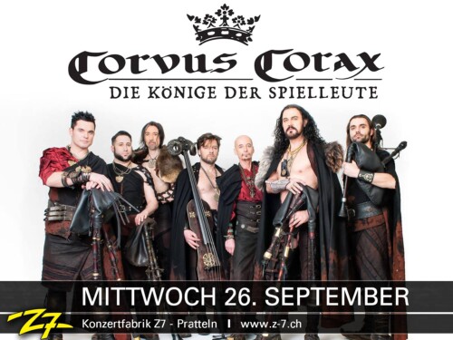 Poster von der Veranstaltung Corvus Corax @ Konzertfabrik Z7, Pratteln