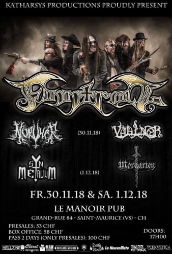 Poster von der Veranstaltung Finntroll, Syn Metalium, Morgarten, Norvhar & Vaalnor @ Manoir Pub, Saint-Maurice