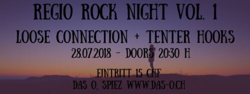 Poster von der Veranstaltung Regio Rock Night Vol. 1 @ Das O, Spiez