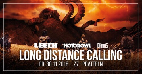 Poster von der Veranstaltung Long Distance Calling, Leech, Motorowl & Darius @ Konzertfabrik Z7, Pratteln