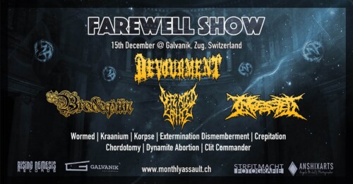 Poster von der Veranstaltung Monthly Assault - Farewell Show @ Galvanik, Zug