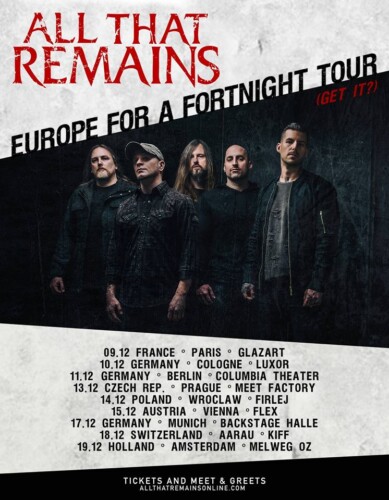 Poster von der Veranstaltung All That Remains, Dreamshade & Thorn. @ KIFF, Aarau