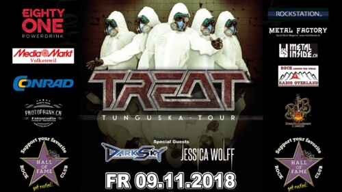 Poster von der Veranstaltung Treat, Dark Sky & Jessica Wolff @ Hall of Fame, Wetzikon