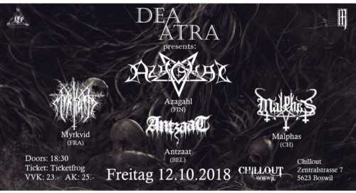 Poster von der Veranstaltung Azaghal, Myrkvid, Antzaat & Malphas @ Chillout, Boswil