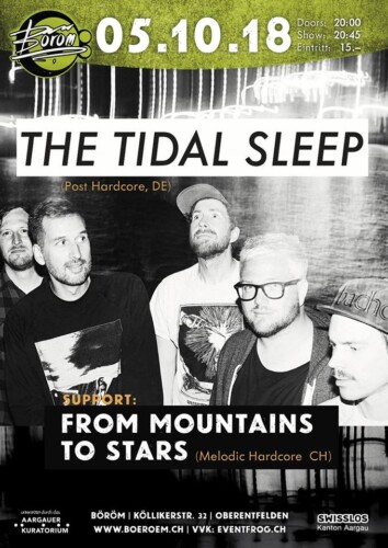 Poster von der Veranstaltung The Tidal Sleep & From Mountains To Stars @ Böröm pöm pöm, Oberentfelden