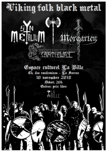 Poster von der Veranstaltung Morgarten, Syn Metalium & Castle Way @ La Bille, La Sarraz