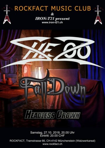 Poster von der Veranstaltung Shezoo, FallDown & Headless Crown @ Rockfact Music Club, Münchenstein