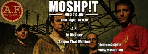 Poster of the event Punk-Night at Moshpit-Music Club, Naters