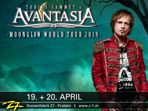 Poster von der Veranstaltung Moonglow World Tour 2019 - Avantasia @ Konzertfabrik Z7, Pratteln