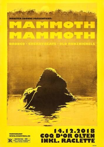 Poster of the event Mammoth Mammoth, Bronco & Cherrybeats at Coq d’Or, Olten