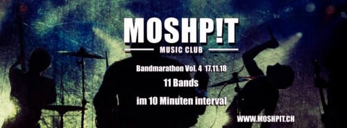 Poster of the event Bandmarathon Vol.4 at Moshpit-Music Club, Naters