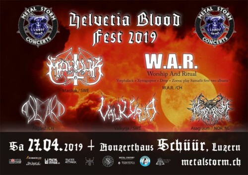 Poster von der Veranstaltung Helvetia Blood Fest 2019 @ Konzerthaus Schüür , Luzern