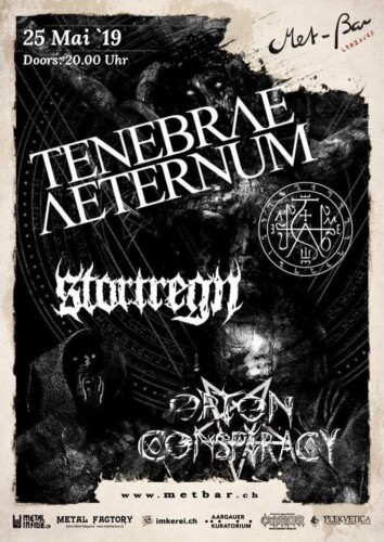 Poster von der Veranstaltung Vesicant,Tenebrae Aeternum, Stortregn & Orion Conspiracy @ Met-Bar, Lenzburg