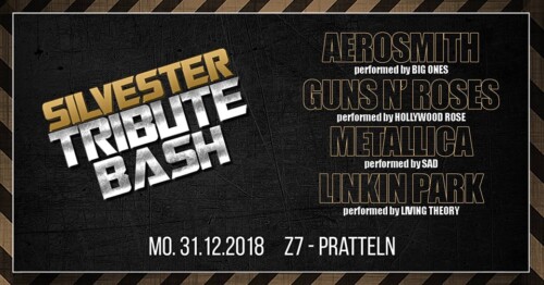 Poster von der Veranstaltung Silvester Tribute Bash @ Konzertfabrik Z7, Pratteln