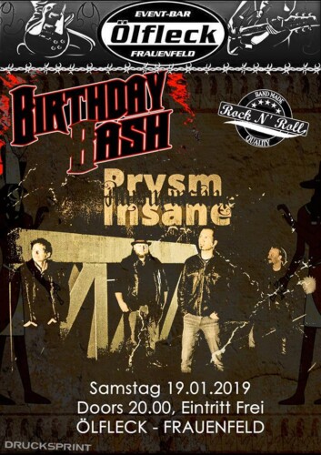 Poster of the event Prysm Insane at Ölfleck Event-Bar, Frauenfeld