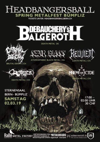 Poster von der Veranstaltung Headbangersball Spring Metalfest Bümpliz @ Eventlokal Sternensaal, Bern-Bümpliz