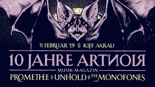 Poster von der Veranstaltung 10 Jahre Artnoir - Musik Magazin @ KIFF, Aarau