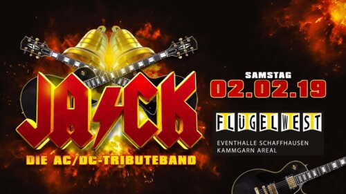 Poster von der Veranstaltung AC/DC Tribute JA/CK @ Flügelwest, Schaffhausen