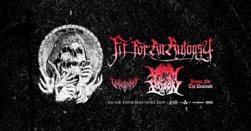 Poster von der Veranstaltung Fit For An Autopsy, Venom Prison, Vulvodynia & Justice For The Damned @ KIFF, Aarau