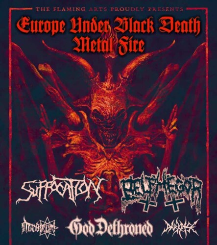 Poster von der Veranstaltung Suffocation, Belphegor, Nordjevel, God Dethroned & DarkRise @ Konzerthaus Schüür , Luzern