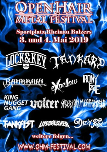 Poster von der Veranstaltung Open Hair Metal Festival 2019 @ Sportplatz Balzers, Liechtenstein