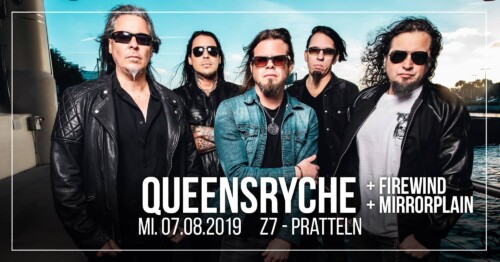 Poster von der Veranstaltung Queensryche, Firewind & Mirrorplain @ Konzertfabrik Z7, Pratteln