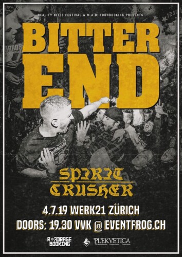 Poster von der Veranstaltung Bitter End & Spirit Crusher @ 