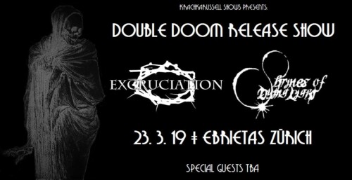 Poster von der Veranstaltung Double Doom Release Show @ Ebrietas, Zürich