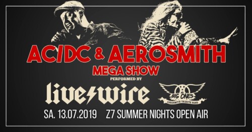 Poster von der Veranstaltung AC/DC & Aerosmith Mega Tribute Show @ Konzertfabrik Z7, Pratteln