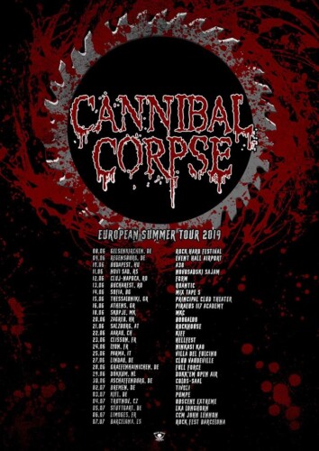 Poster von der Veranstaltung Cannibal Corpse, Carnal Decay & Omophagia @ KIFF, Aarau