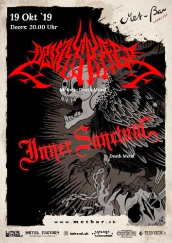 Poster von der Veranstaltung Devils Rage & Inner Sanctum @ Met-Bar, Lenzburg