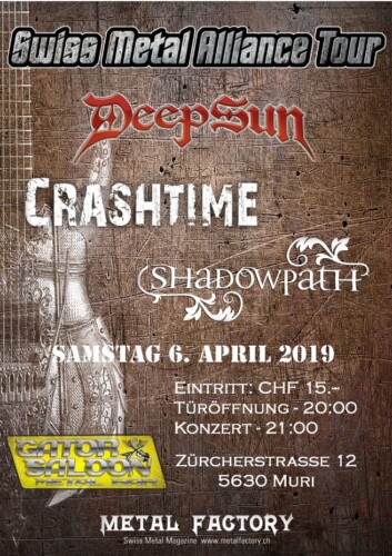 Poster von der Veranstaltung Swiss Metal Alliance Tour @ Gator Saloon, Muri