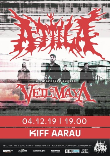 Poster von der Veranstaltung Attila, Veil Of Maya & Sylar @ KIFF, Aarau