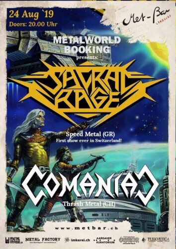 Poster von der Veranstaltung Sacral Rage & Comaniac @ Met-Bar, Lenzburg