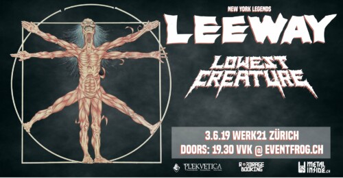 Poster von der Veranstaltung Leeway & Lowest Creature @ Dynamo, Zürich