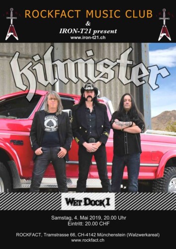 Poster von der Veranstaltung Kilmister & Wet Dock 1 @ Rockfact Music Club, Münchenstein