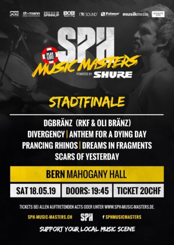 Poster von der Veranstaltung SPH-Bandcontest (Stadtfinale Bern) @ Mahogany Hall Bern