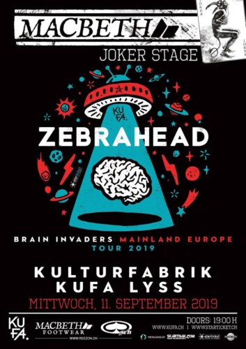 Poster von der Veranstaltung Zebrahead @ Kulturfabrik KUFA, Lyss