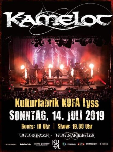 Poster von der Veranstaltung Kamelot & Abinchova @ Kulturfabrik KUFA, Lyss