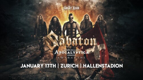 Poster von der Veranstaltung Sabaton, Apocalyptica & Amaranthe @ Hallenstadion, Zürich