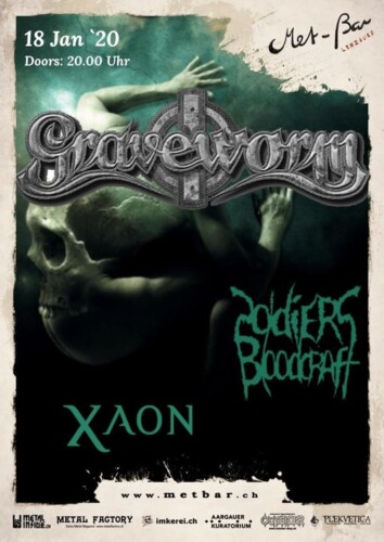 Poster von der Veranstaltung Graveworm, Xaon & Soldiers Bloodcraft @ Met-Bar, Lenzburg