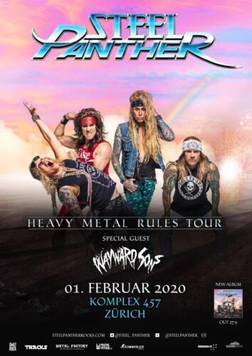 Poster von der Veranstaltung Steel Panther: Heavy Metal Rules Tour 2020 @ Komplex 457, Zürich