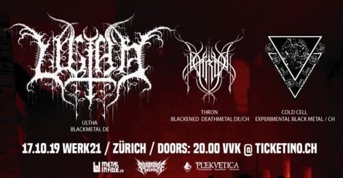 Poster of the event Ultha, Thron & ColdCell at Dynamo, Zürich