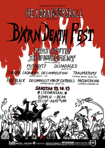 Poster von der Veranstaltung Headbangersball - Bärn Death Fest @ Eventlokal Sternensaal, Bern-Bümpliz