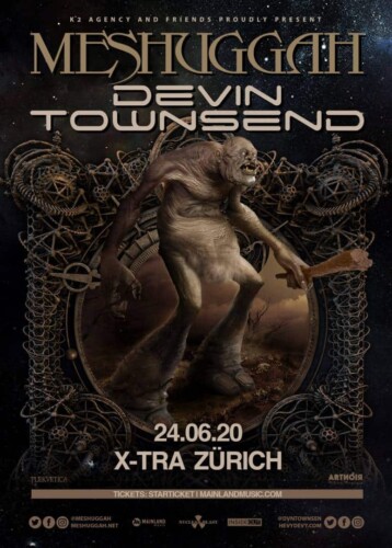 Poster von der Veranstaltung Meshuggah & Devin Townsend @ X-TRA, Zürich